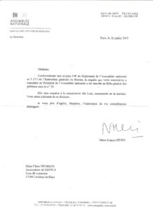 reponse Assemblee Nationale 20 juillet 15