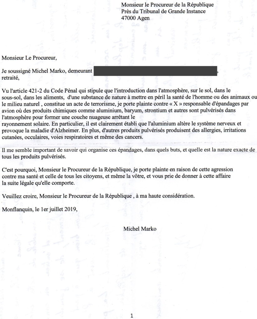 lettre au procureur de la République