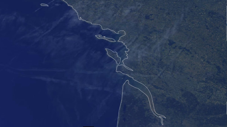 Photo satellite. Chemtrails. Aquitaine 31 05 2023. Epandages aériens.